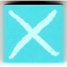 Part 3068bpb0079 Tile 2 x 2 with White 'X' Pattern